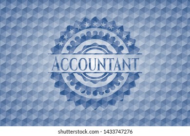 Accountant blue hexagon emblem. Vector Illustration. Detailed.