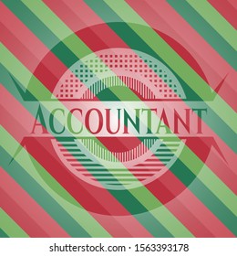 Accountant christmas badge background. Vector Illustration. Detailed.