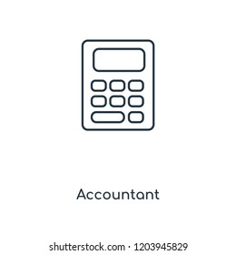 Accountant concept line icon. Linear Accountant concept outline symbol design. This simple element illustration can be used for web and mobile UI/UX.