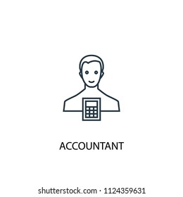 Accountant concept line icon. Simple element illustration. Accountant concept outline symbol design from Accounting set. Can be used for web and mobile UI/UX