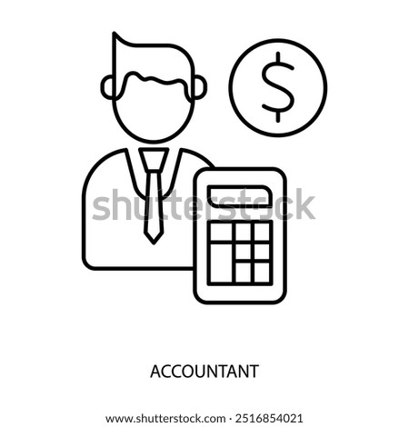 accountant concept line icon. Simple element illustration. accountant outline symbol design.
