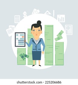 accountant counting money illustration
