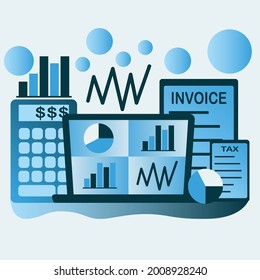 gráfico vector de diseño contable. Perfecto para banner, diseño ui, página de inicio, etc