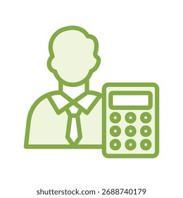 Accountant duotone line icon , vector, pixel perfect, illustrator file 