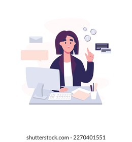 Accountant employee at work flat style illustration vector design