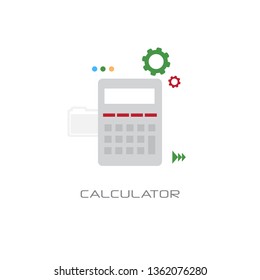 accountant finance analysis accounting concept calculator icon line style white background