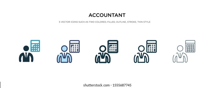accountant icon in different style vector illustration. two colored and black accountant vector icons designed in filled, outline, line and stroke style can be used for web, mobile, ui
