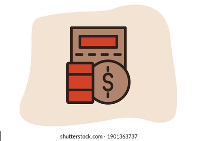 Accountant icon line filled color concept related business service and support elements.

