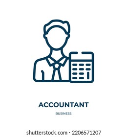 Accountant Icon. Linear Vector Illustration From Business Collection. Outline Accountant Icon Vector. Thin Line Symbol For Use On Web And Mobile Apps, Logo, Print Media.