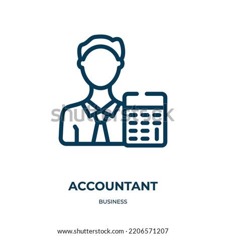 Accountant icon. Linear vector illustration from business collection. Outline accountant icon vector. Thin line symbol for use on web and mobile apps, logo, print media.