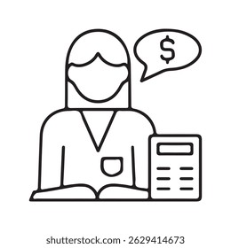 Accountant icon on white background