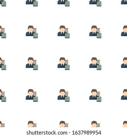 Accountant icon pattern seamless isolated on white background. Editable flat Accountant icon. Accountant icon pattern for web and mobile.