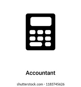 Accountant icon vector isolated on white background, logo concept of Accountant sign on transparent background, filled black symbol