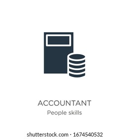 Accountant icon vector. Trendy flat accountant icon from people skills collection isolated on white background. Vector illustration can be used for web and mobile graphic design, logo, eps10
