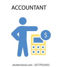 Accountant icon. vector.Editable stroke.linear style sign for use web design,logo.Symbol illustration.