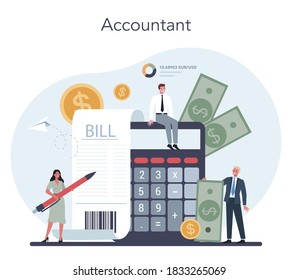 Isometric Businessman Calculate Document Taxes Calculator Stock Vector ...