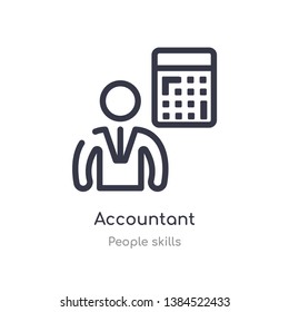 accountant outline icon. isolated line vector illustration from people skills collection. editable thin stroke accountant icon on white background