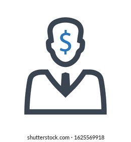 Accountant, paymaster icon. vector graphics