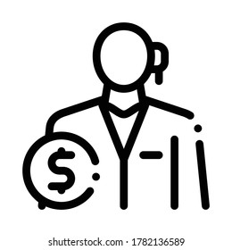 vector de icono de profesión contable. signo de profesión contable. ilustración de símbolo de contorno aislado
