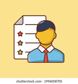 accountant vector flat colour icon