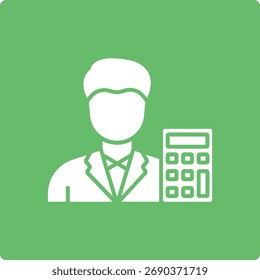 Accountant vector icon. Can be used for printing, mobile and web applications.