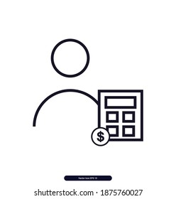 Accountant vector icon, Accountant 
 Vector illustration