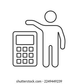 Vektorsymbol des Rechnungsführers. Zeilenzeichen für mobiles Konzept und Webdesign. Symbol, Logo-Abbildung. Vektorgrafik