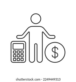 Accountant vector icon. Line sign for mobile concept and web design. Symbol, logo illustration. Vector graphics
