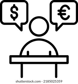 Accountant Vector Line Icon Design