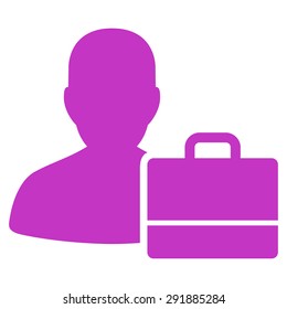 Accounter icon from Commerce Set. Vector style: flat symbol, violet color, rounded angles, white background.