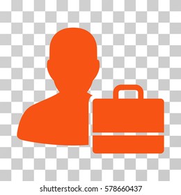 Accounter icon. Vector illustration style is flat iconic symbol, orange color, transparent background. Designed for web and software interfaces.