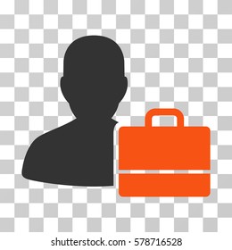 Accounter icon. Vector illustration style is flat iconic bicolor symbol, orange and gray colors, transparent background. Designed for web and software interfaces.