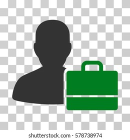 Accounter icon. Vector illustration style is flat iconic bicolor symbol, green and gray colors, transparent background. Designed for web and software interfaces.
