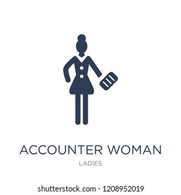 Accounter Woman icon. Trendy flat vector Accounter Woman icon on white background from Ladies collection, vector illustration can be use for web and mobile, eps10
