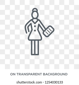 Accounter Woman icon. Trendy flat vector Accounter Woman icon on transparent background from Ladies collection. High quality filled Accounter Woman symbol use for web and mobile