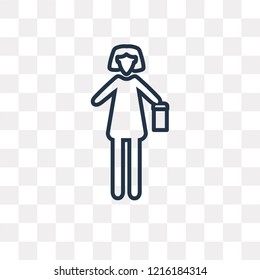 Accounter Woman vector outline icon isolated on transparent background, high quality linear Accounter Woman transparency concept can be used web and mobile