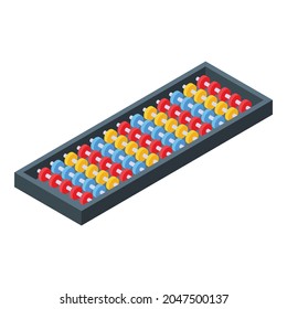 Icono de ábaco de contabilidad. Isométrico del icono del vector del abacus contable para el diseño web aislado en fondo blanco