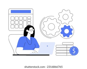 Accounting abstract concept vector illustration. Professional accountant deals with payment planning, financial report, corporate taxes, corporate structure, business industry abstract metaphor.