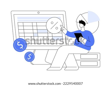 Accounting abstract concept vector illustration. Accounting firm, financial information processing, professional management, tax filing service, bookkeeping, audit software abstract metaphor.
