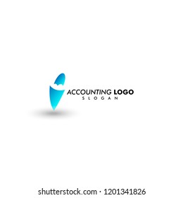 Accounting for abstract vector logos with umbrella icons