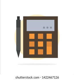 Accounting, Account, Calculate, Calculation, Calculator, Financial, Math Abstract Circle Background Flat color Icon