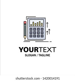 Accounting, audit, banking, calculation, calculator Flat Color Icon Vector