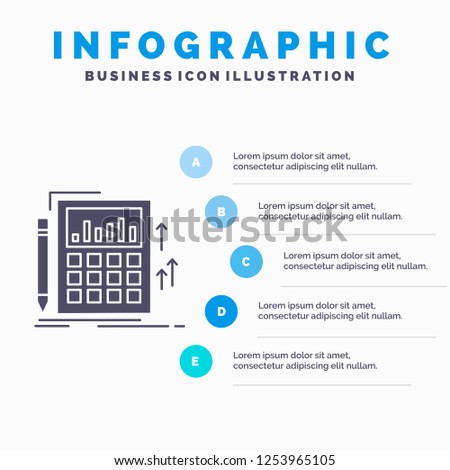 Accounting, audit, banking, calculation, calculator Infographics Template for Website and Presentation. GLyph Gray icon with Blue infographic style vector illustration.