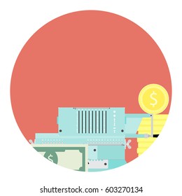 Accounting audit icon. Financial investment design, vector profit coin, illustration of salary dollar icon