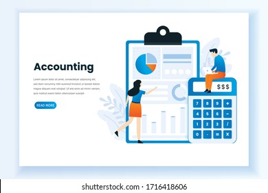 Accounting and audit vector template. This design can be used for websites, landing pages, UI, mobile applications, posters, banners