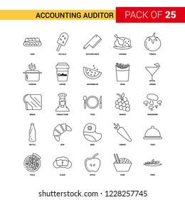 Accounting Auditor Black Line Icon - 25 Business Outline Icon Set Accounting Auditor Black Line Icon - 25 Business Outline Icon Set