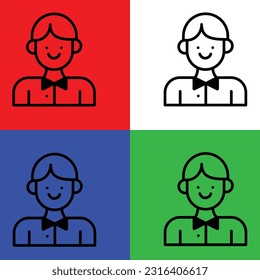 Icono vector de avatar contable, estilo lineal, aislado en fondo blanco.