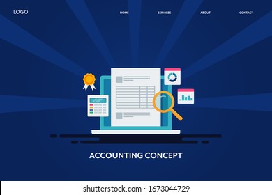 Accounting, Balance Sheet, Invoice - Conceptual Vector Landing Page