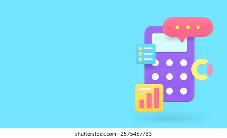 Accounting banking analyzing financial budget checking banner copy space vector illustration. Finance management expenses earnings analysis economic debit credit deposit savings managing