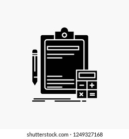 Accounting, banking, calculator, finance, Audit Glyph Icon. Vector isolated illustration